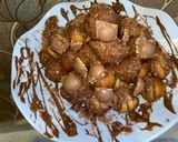 A picture of step 4 of Chocolate glazed Puff puff.