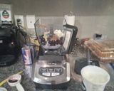 A picture of step 3 of Banana blueberry peanut butter smoothie.