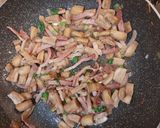 Pas rețetă Fusilli cu ciuperci, speck și ceapă verde 2 fotografie