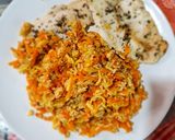 Foto del paso 1 de la receta: Arroz integral con verduras y pescado a las finas hierbas