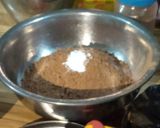 A picture of step 2 of 3 flavors Cake (CHOCOLATE, VANILLA, RED VELVET CAKES).