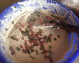 A picture of step 5 of Raisin milk chocolate chips cake.