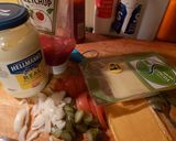 A picture of step 2 of My late night burger.