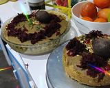 A picture of step 5 of Beetroot papaya vanilla tutty fruity nutty cake# thc# thc week 8.