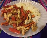 Foto del paso 6 de la receta: Pollo y vegetales al wok (sin wok)