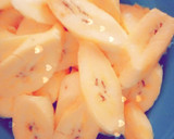 A picture of step 2 of Chips nd plantain with carrot source.