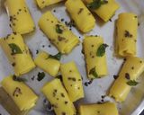 A picture of step 8 of Khandvi.