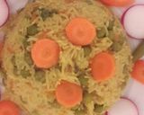 A picture of step 6 of Rice with Carrots and Peas.