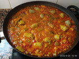 Paella valenciana de morcilla