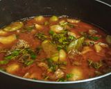 A picture of step 5 of Tinday gosht.