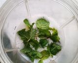 A picture of step 2 of AloeVera, mint and lemon juice.