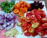 A picture of step 1 of Beetroot,tomato and carrot soup(very healthy veg recipe).