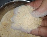 A picture of step 3 of Moong dal halwa.