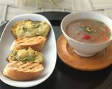 A picture of step 3 of Thai vegetables soup with baked cheesy potatoes.