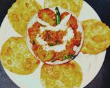 A picture of step 4 of Kashmiri dum aloo with sattu ki kachori.