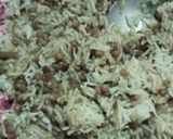 A picture of step 4 of Malka dal with rice.