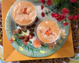 A picture of step 3 of Kesar mango ice cream shake.