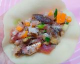 Hình bước làm 4 của món Bánh Mandu Hấp Nhân Tôm Thịt