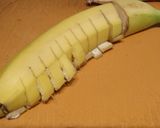A picture of step 4 of Banana chaat decoration.