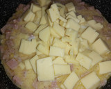 Foto del paso 5 de la receta: Pasta farfalle en salsa blanca con jamón y queso