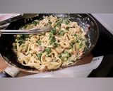 A picture of step 4 of Fettuccine Carbonara.