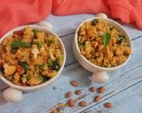 A picture of step 6 of Rava upma.