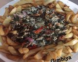 A picture of step 3 of Moringa egg sauce and chips #B/Fast #Abuja.