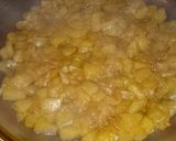 A picture of step 1 of Apple custard upside-down tart (no pastry).