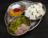 A picture of step 1 of Shahi Paneer.