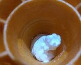 A picture of step 3 of Cake in ice-cream cone.