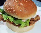 A picture of step 8 of Zinger burger.