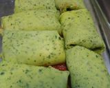 Foto del paso 2 de la receta: Crepes verdes relleno de jamón y queso