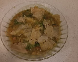 A picture of step 9 of Dal dhokli with left over chapatis.