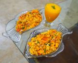 A picture of step 4 of Mango Pasta chaat.