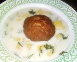 Kapros tejszínes burgonyafőzelék fasírttal recept fázis 12 fotója
