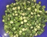 A picture of step 1 of Lemon Masala Crispy Bhindi.