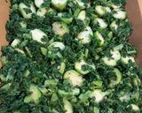 A picture of step 1 of Roasted Kale and Brussel Sprouts.