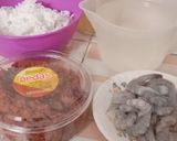 Foto langkah ke 1 dari resep 155. Bubur Kaldu Udang Abon Ayam.