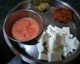 A picture of step 1 of Paneer masala.