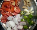 A picture of step 1 of Matar paneer.