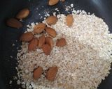 A picture of step 1 of Muskmelon Oat almond smoothie.