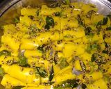 A picture of step 6 of Khandvi.