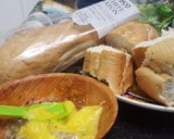 A picture of step 1 of Garlic butter and herbs,baguetes.