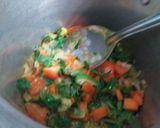 A picture of step 2 of Vegetables Kanji (porridge).