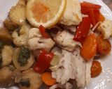 Nílusi sügér zöldségekkel sütve recept fázis 4 fotója