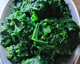 A picture of step 7 of Blanched spinach.