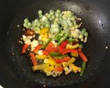 A picture of step 3 of Sausage Fried Rice - Chinese style.