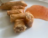 A picture of step 11 of Thai minced pork spring rolls.