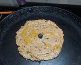 A picture of step 4 of Bhajani thalipith (type of indian bread).