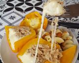 รูปขั้นตอนการทำที่ 11 ของ พริกหวานยัดไส้ไก่งวงกับชีส